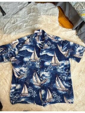 Pacific Legend Cotton Sailing Hawaiian Shirt Mari in Hawaii